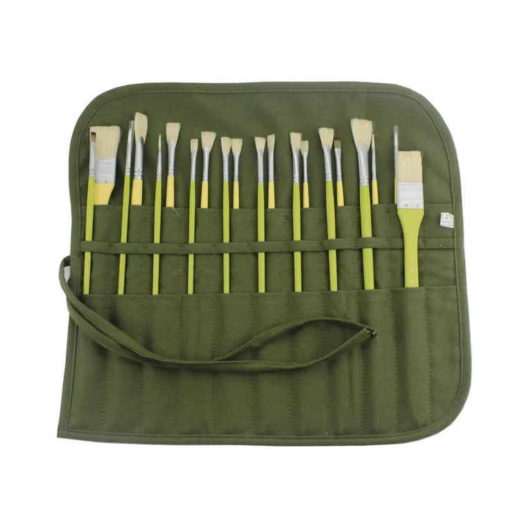 Calligraphy Brushes Storage Bag, Painting Brushes Canvas Storage Bag, Roll up Pen Bag, Watercolour and Gouache Brushes
