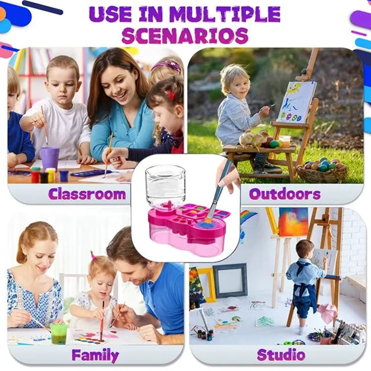 SmartFlow Paint Brush Cleaner Bucket – Mess-Free Art Cleaning Tool for Kids & Hobbyists