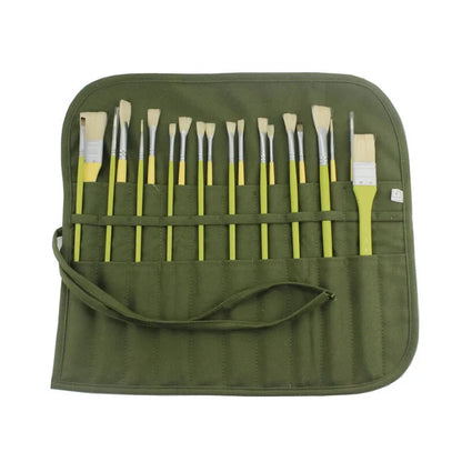 Calligraphy Brushes Storage Bag, Painting Brushes Canvas Storage Bag, Roll up Pen Bag, Watercolour and Gouache Brushes
