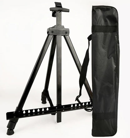 Portable Adjustable Metal Sketch Easel, Foldable Travel Easel with Bag, Artist Art Supplie Stand, Outdoor Sketch Drawing