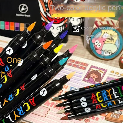 Premium Dual Tip Acrylic Paint Markers for Stone Wood & Calligraphy